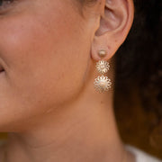 Boucles oreilles plaque or florentine